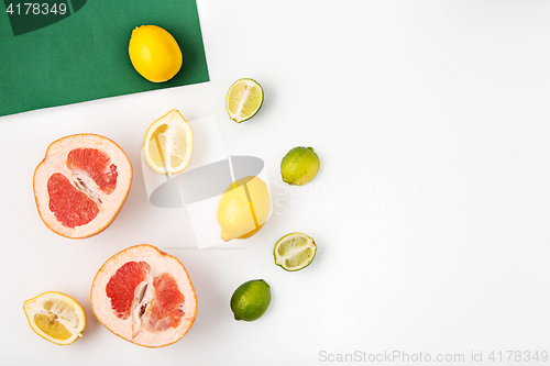 Image of The fresh fruits on white background