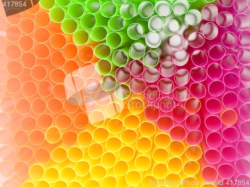 Image of Colorful drinking straws