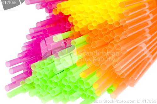 Image of Colorful drinking straws