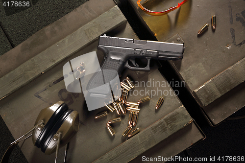 Image of Military pistol Glock Glock firearm.