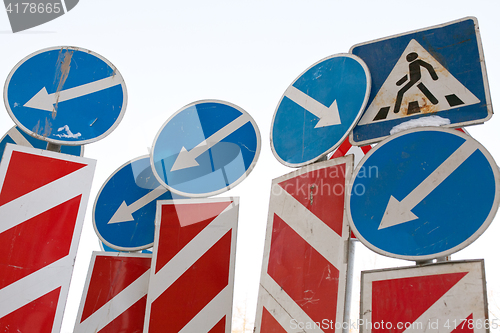 Image of direction arrows traffic signs