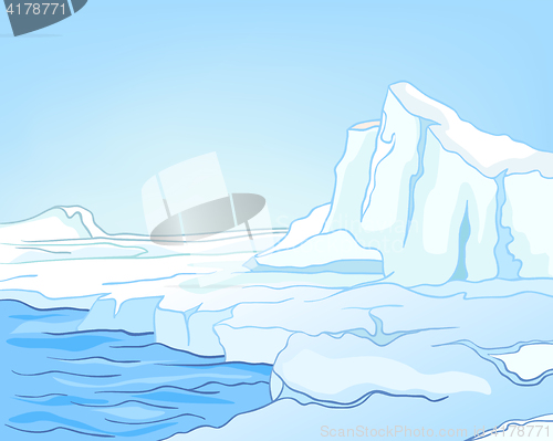 Image of Cartoon background of glacier landscape.