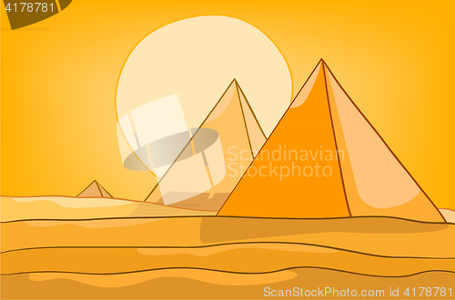 Image of Cartoon background of desert landscape.