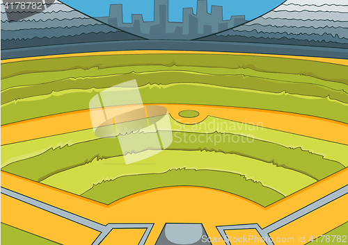 Image of Cartoon background of baseball stadium.