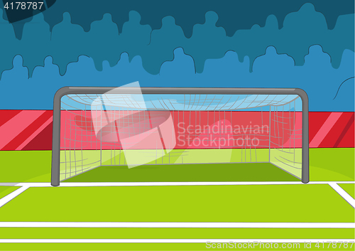 Image of Cartoon background of soccer stadium.