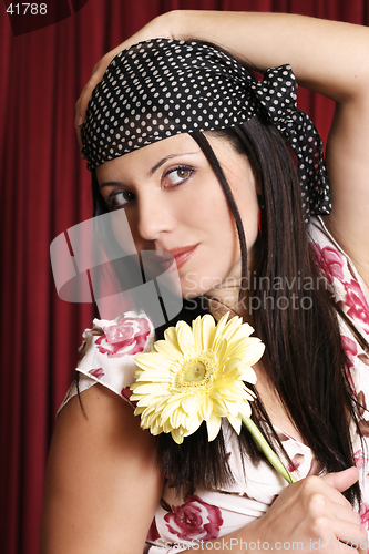 Image of Hippie beauty with flower