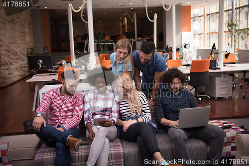 Image of Multiethnic startup business team on meeting