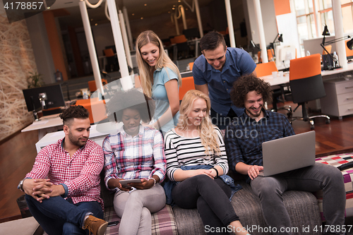 Image of Multiethnic startup business team on meeting