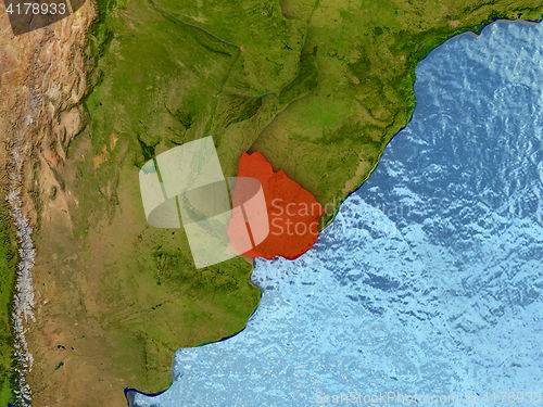 Image of Uruguay in red