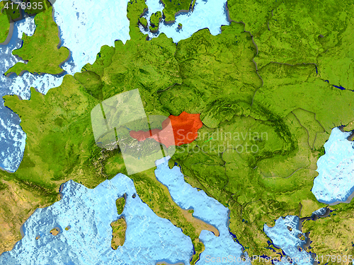 Image of Austria in red