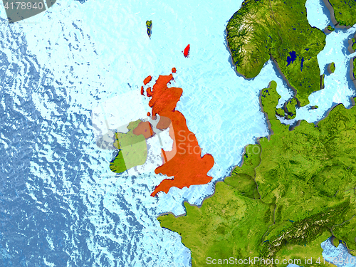 Image of United Kingdom in red