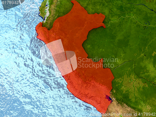 Image of Peru in red