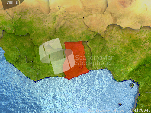 Image of Ghana in red