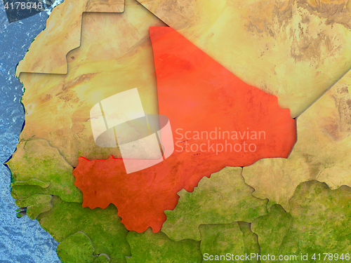 Image of Mali in red