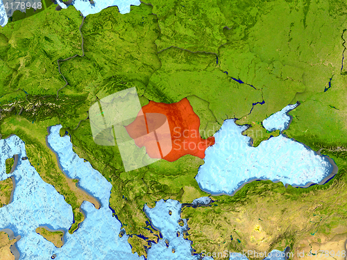 Image of Romania in red