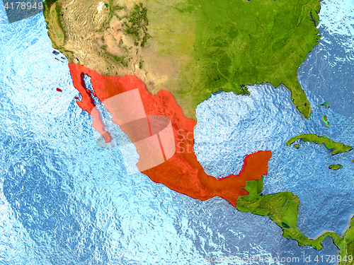 Image of Mexico in red