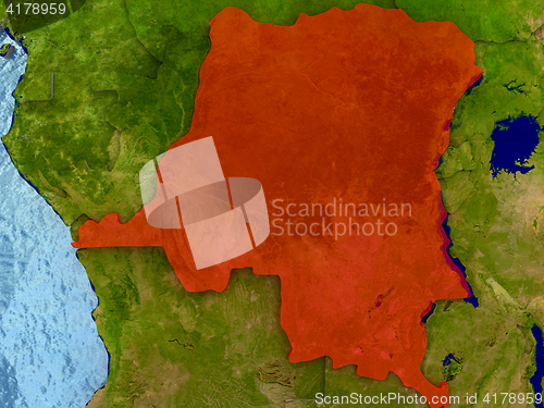 Image of Democratic Republic of Congo in red