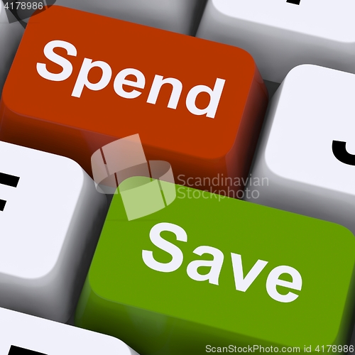 Image of Spend Or Save Keys Show Budget And Saving