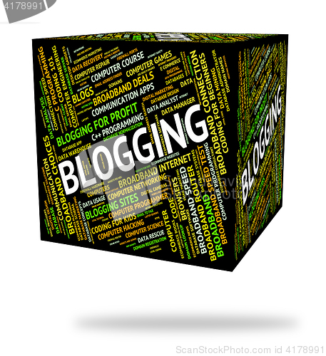 Image of Blogging Word Indicates Blogger Website And Site