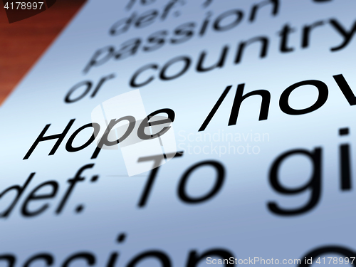 Image of Hope Definition Closeup Showing Wishes