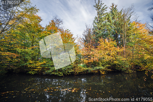 Image of Autumn landscape with colorful trees in the fall