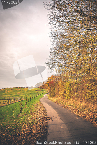 Image of Curvy road in a countryside landscape