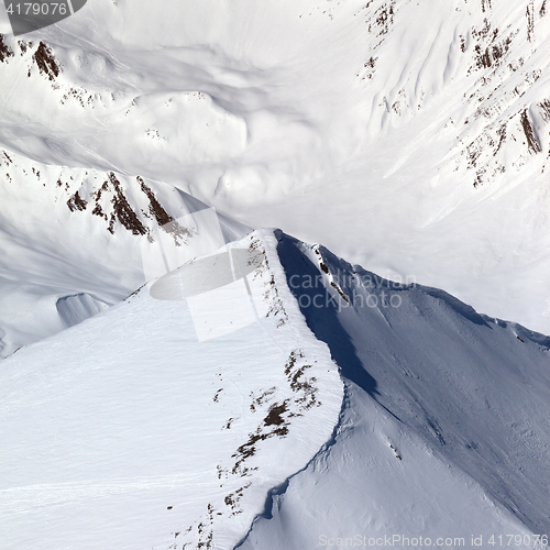 Image of Top view on off-piste slope