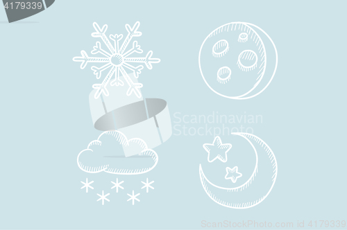 Image of Weather vector sketch icon set.