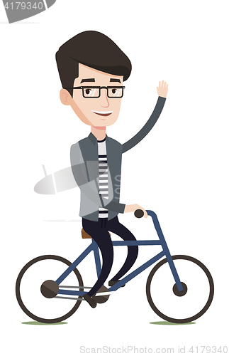 Image of Man riding bicycle vector illustration.