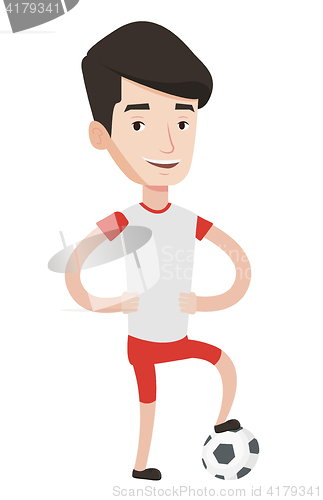 Image of Football player with ball vector illustration.