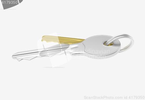 Image of gold and silver key with silver ring