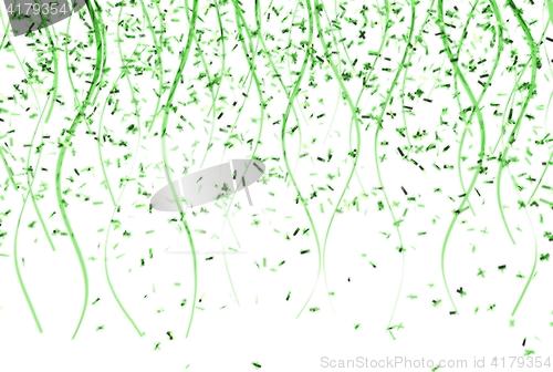 Image of falling green confetti