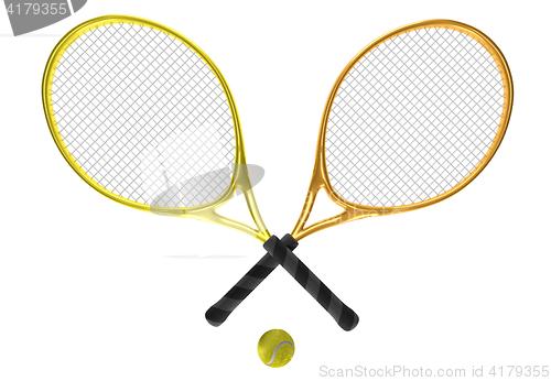 Image of orange and yellow tennis rackets