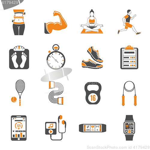 Image of Fitness and Gym Icons Set