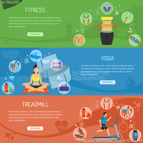 Image of Yoga and Fitness Horizontal Banners