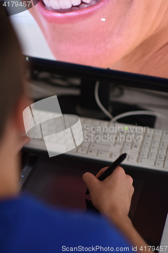 Image of graphic designer at work