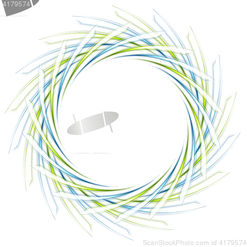 Image of Abstract scratchy green and blue logo on white