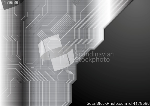 Image of Abstract metallic background with circuit board