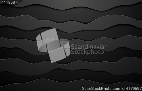 Image of Black concept wavy abstract background