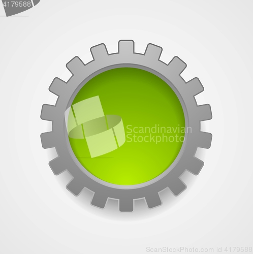 Image of Abstract tech green grey gear icon