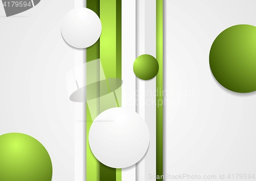 Image of Abstract green stripes and circles background