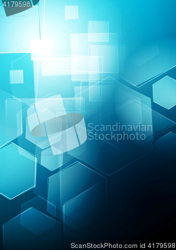 Image of Blue technology geometric background