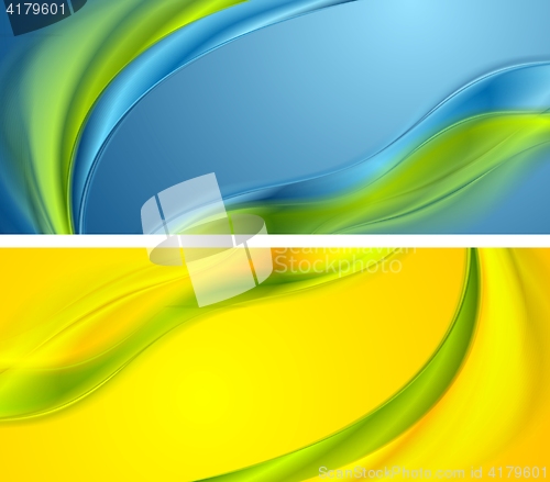 Image of Bright smooth waves banners design