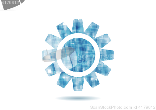 Image of Abstract blue concept technology gear design