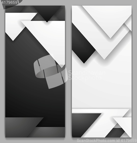 Image of Black and white geometric tech banners