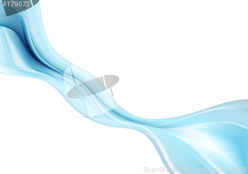 Image of Bright blue soft abstract wave on white background