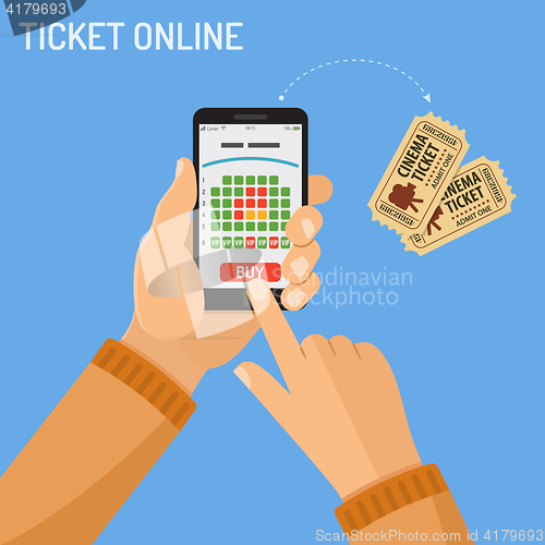 Image of online cinema ticket order concept