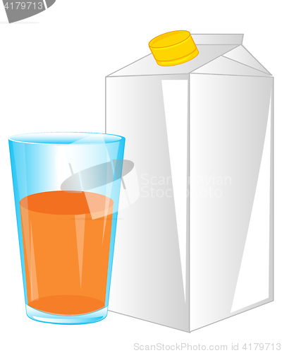Image of Box and glass with juice