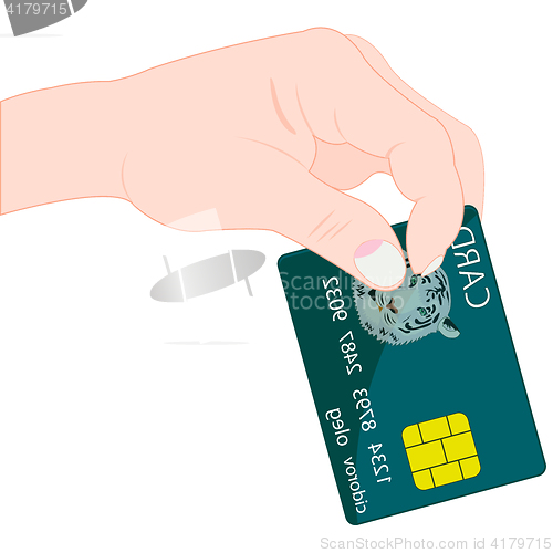 Image of Bank card in hand