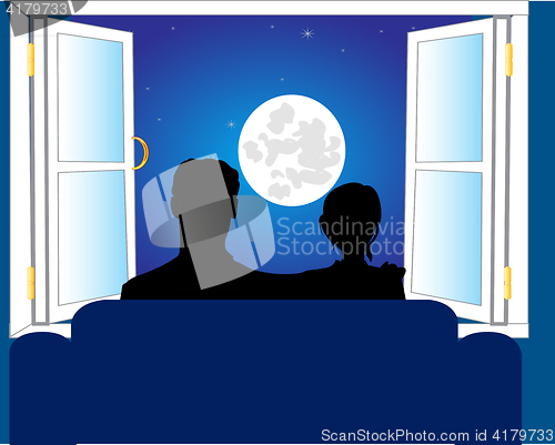 Image of Man and woman beside window